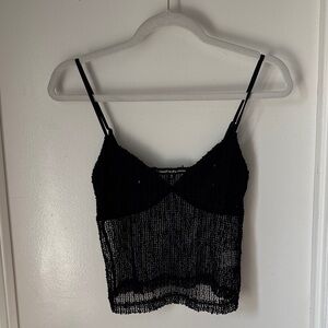 Urban Outfitters Black Sheer Knit Cami Top size small